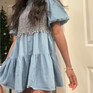 Zara Denim & tweed dress